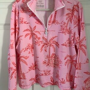 Talbots Beach Villa Cozy Crush half zip pullover